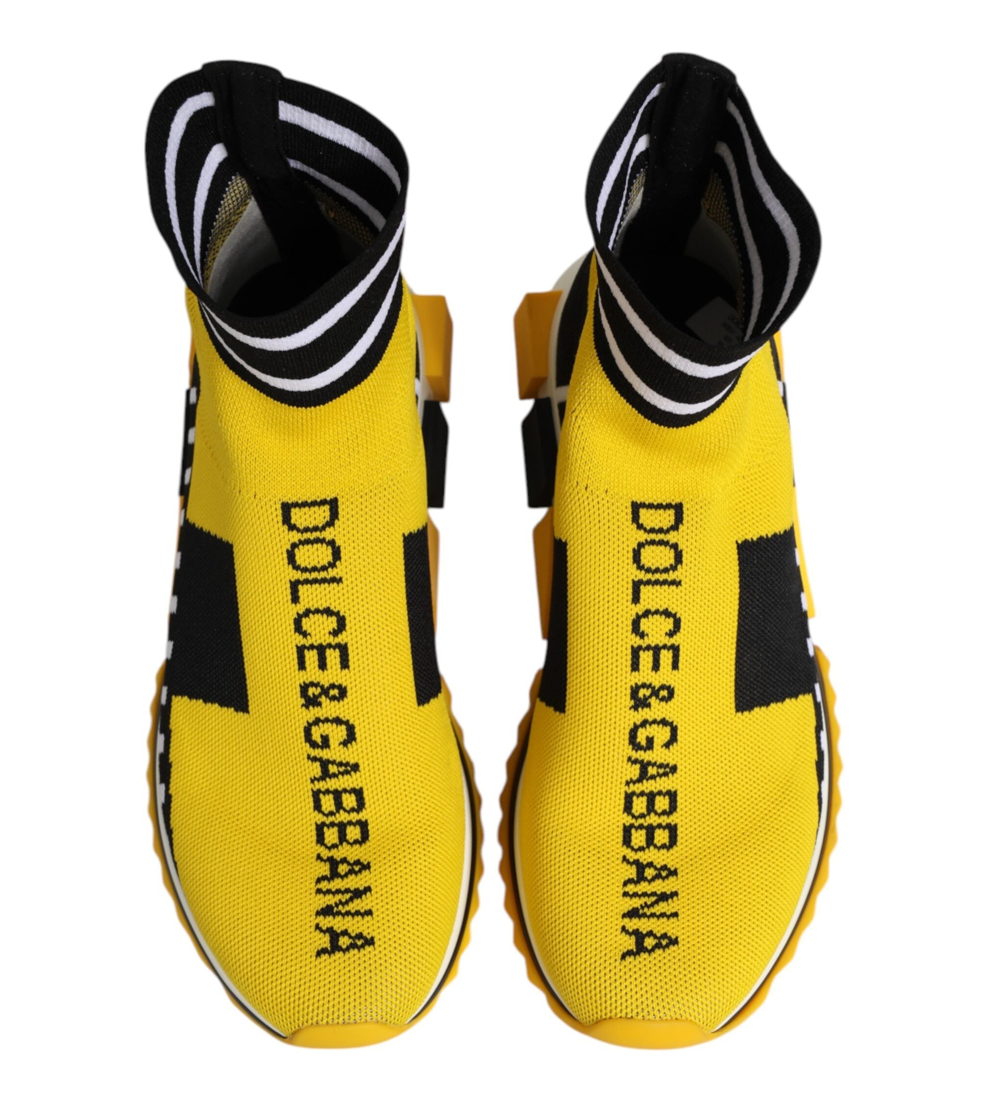 Dolce & Gabbana Yellow & Black Sorrento Socks Sneakers
