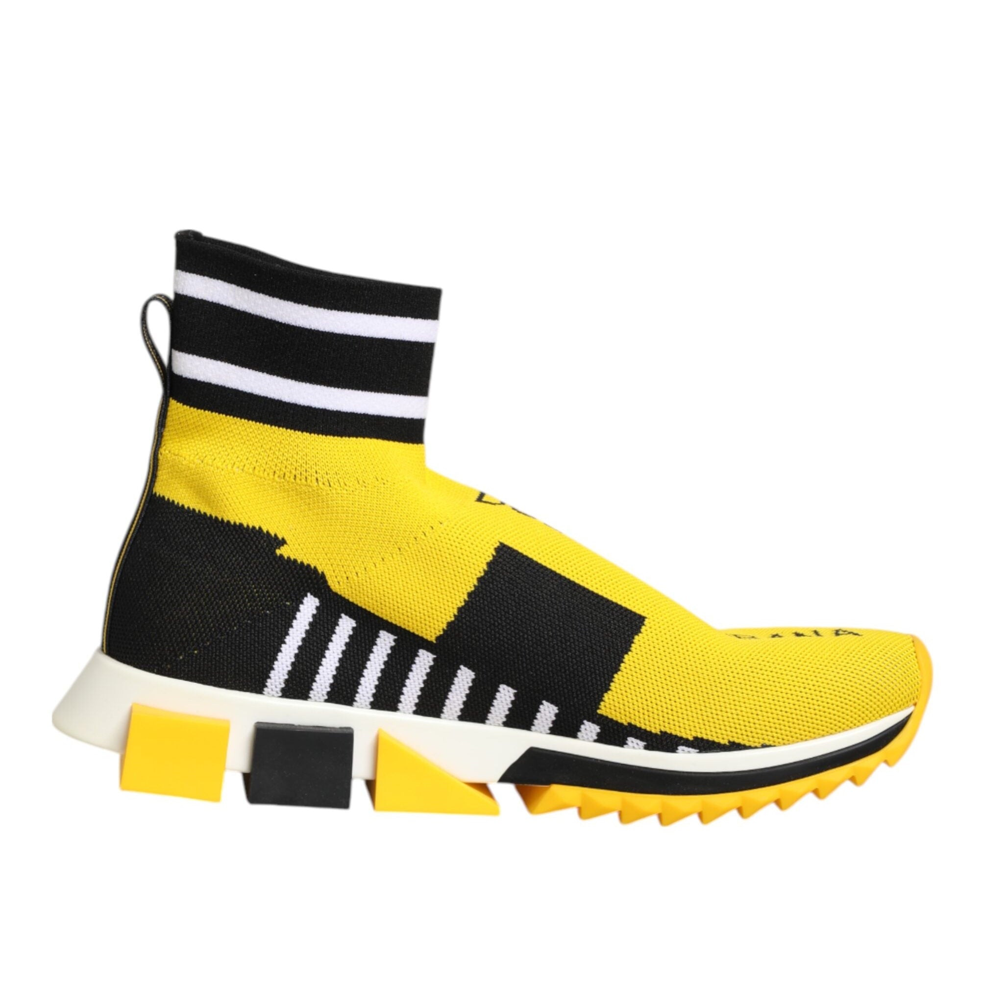 Dolce & Gabbana Yellow & Black Sorrento Socks Sneakers
