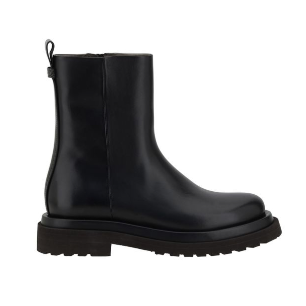 Brunello Cucinelli Black Leather Women's Boots