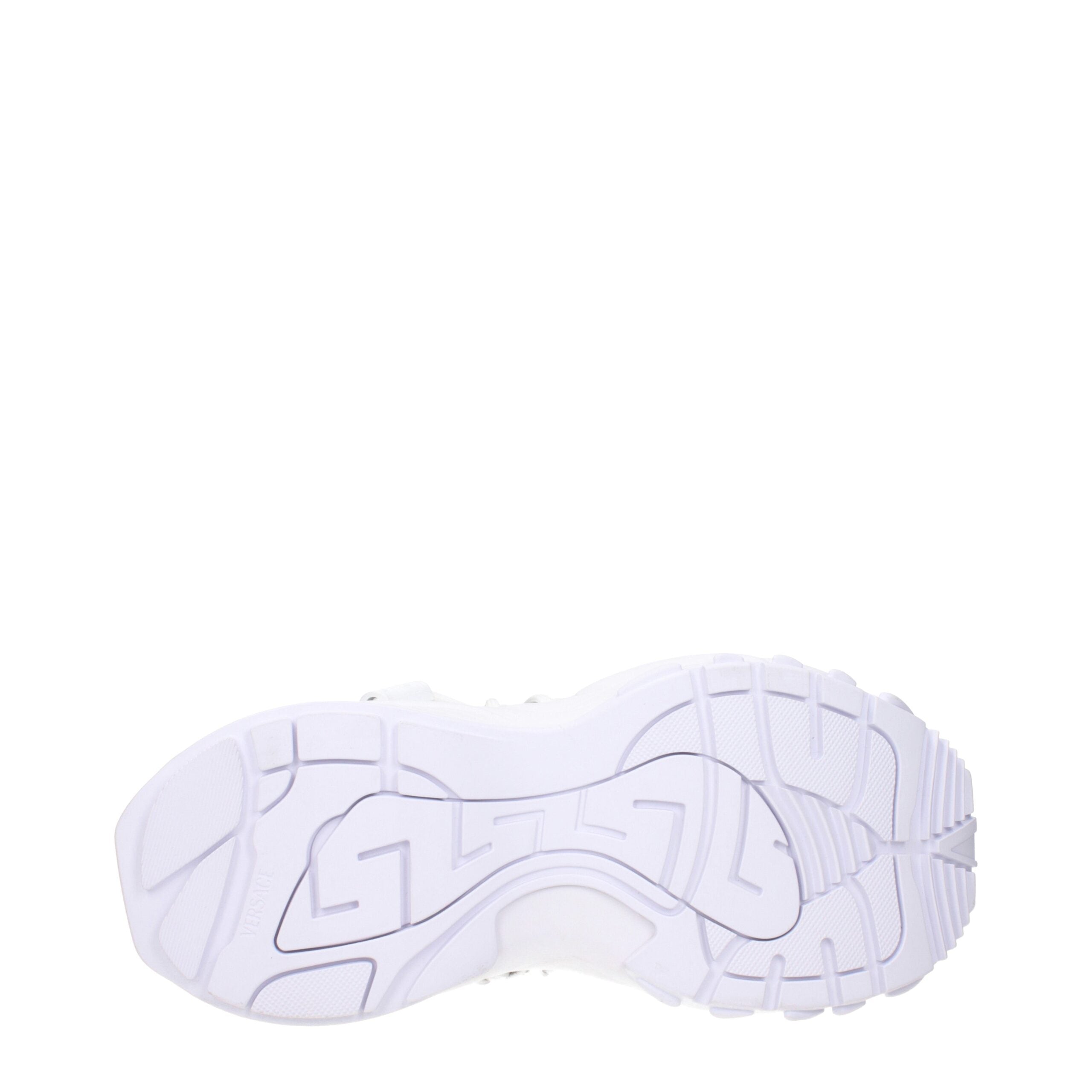 Versace White Leather Cut Out Low Top Sneakers