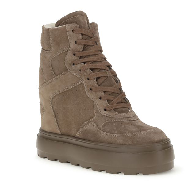 Casadei Wedge Brown Suede Sneakers