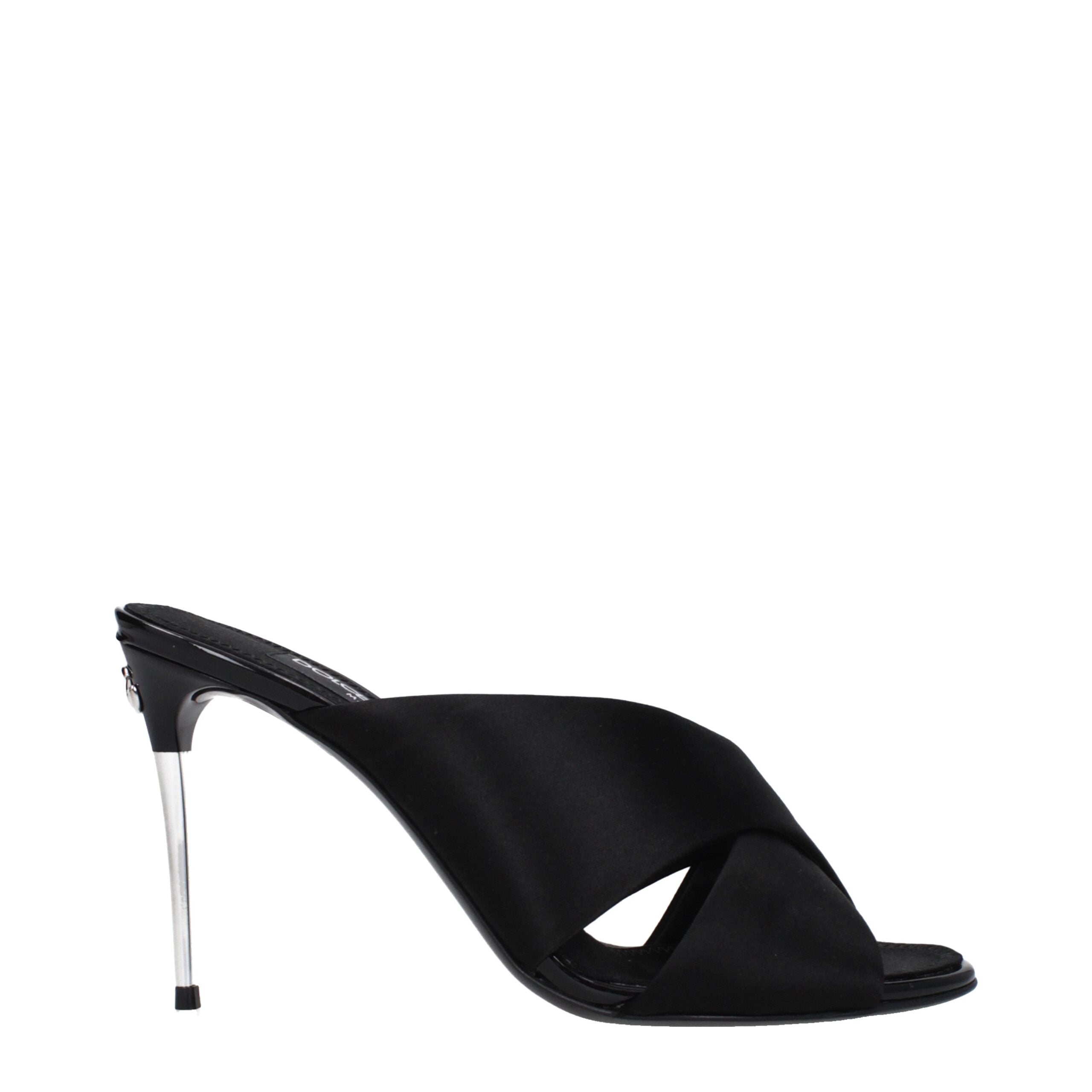 Dolce & Gabbana Black Satin Heels