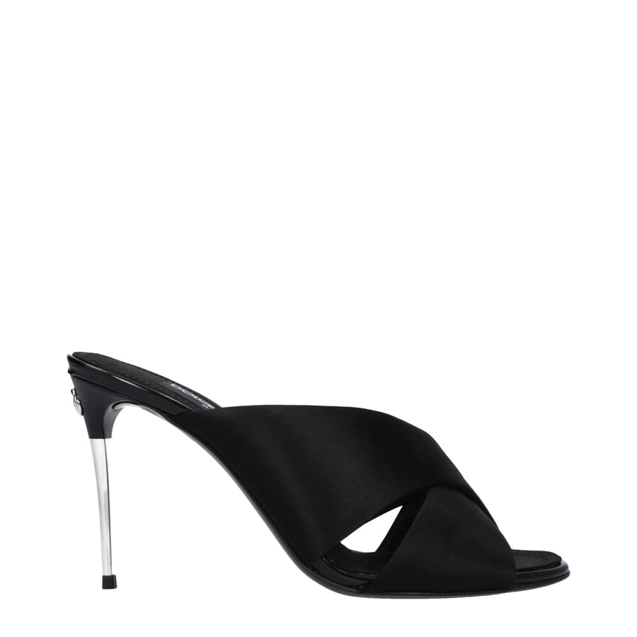 Dolce & Gabbana Black Satin Heels