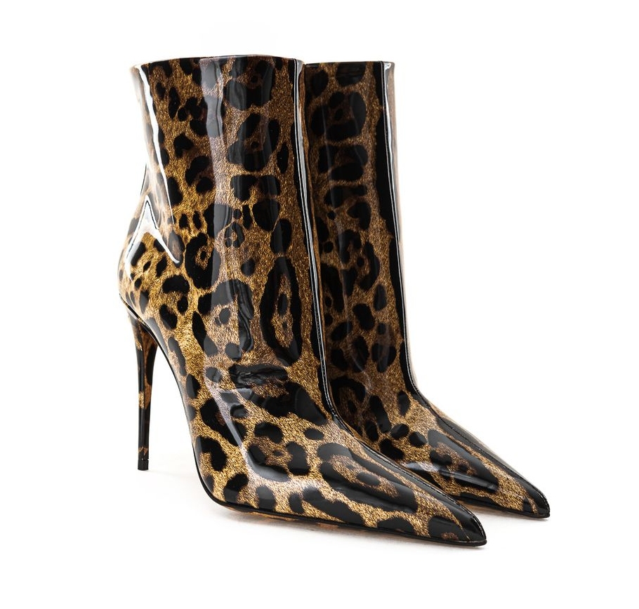 Dolce & Gabbana Leopard Patent Leather Boot