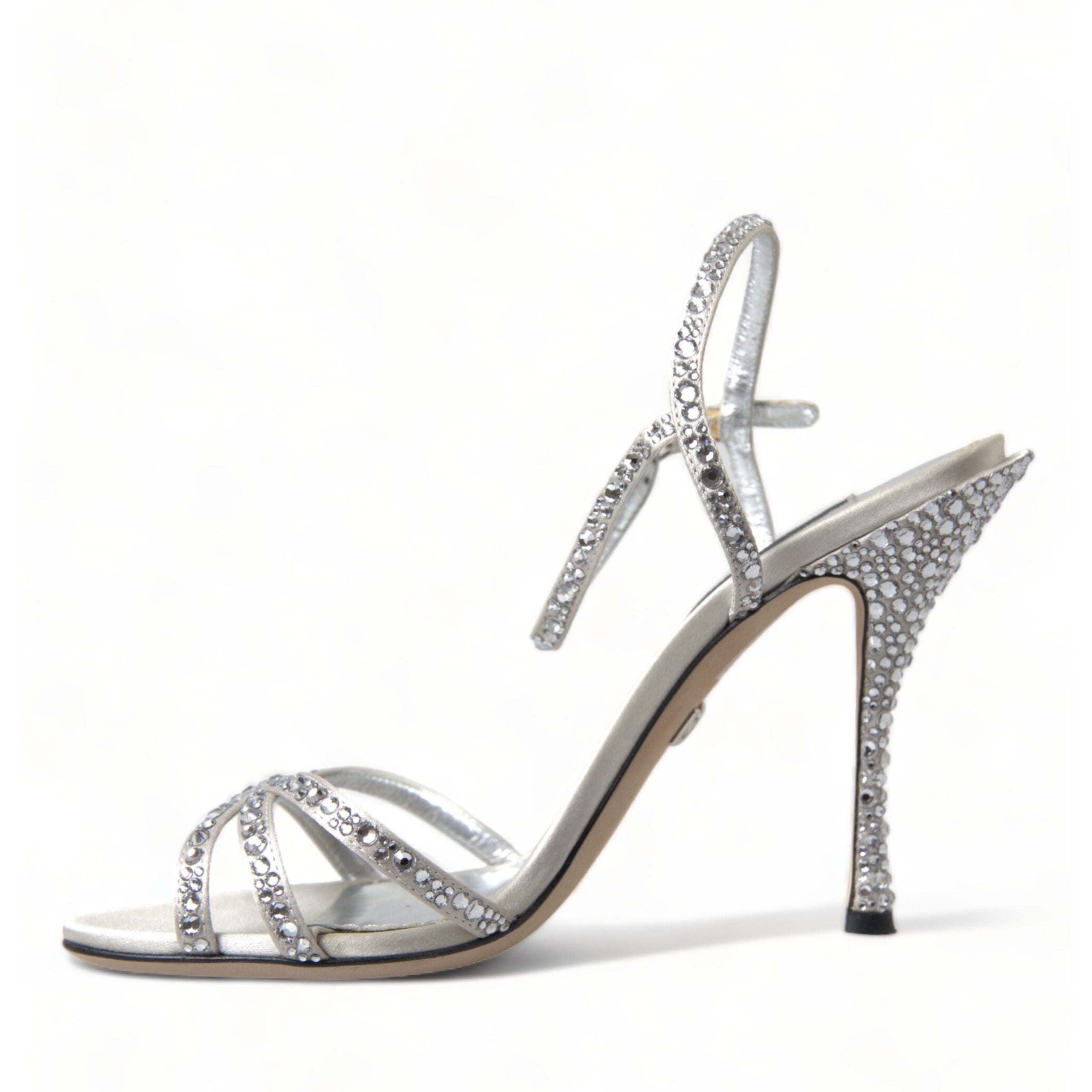 Dolce & Gabbana Metallic Crystal Detailed Heels