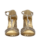 Miu Miu Gold Rhinestone Sandals RUNWAY