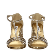 Miu Miu Gold Rhinestone Sandals RUNWAY