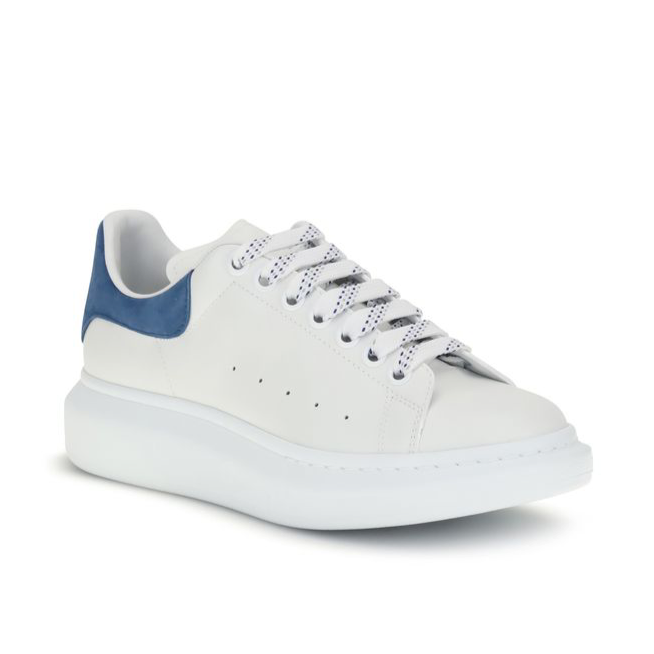 Alexander McQueen Leather Sneakers w Blue Suede Detail