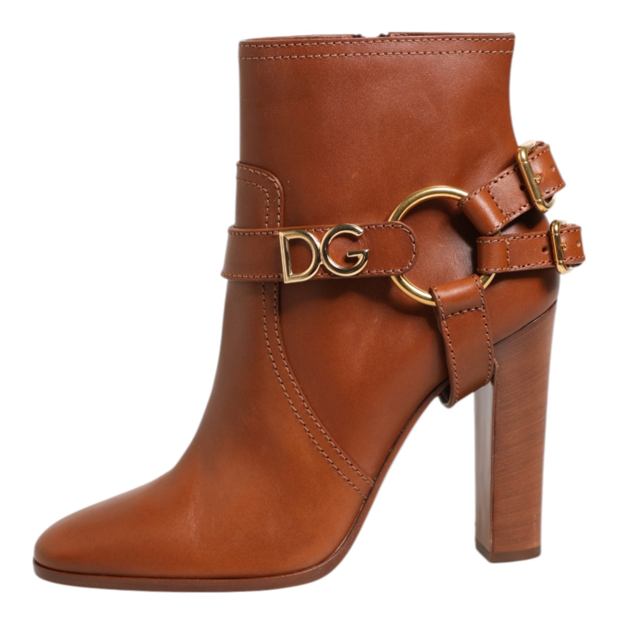 Dolce & Gabbana Brown Leather Ankle Boots