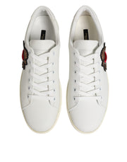 Dolce & Gabbana White Leather Sacred Heart Sneakers