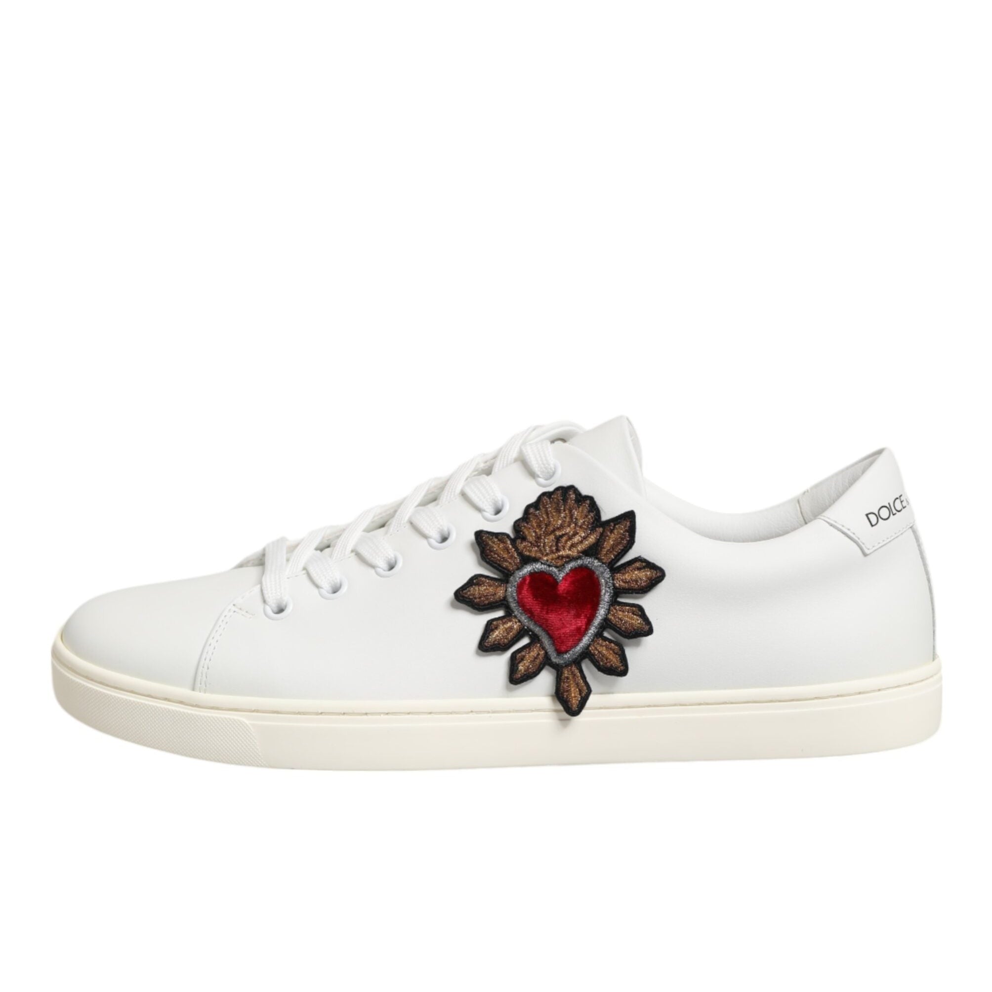 Dolce & Gabbana White Leather Sacred Sneakers