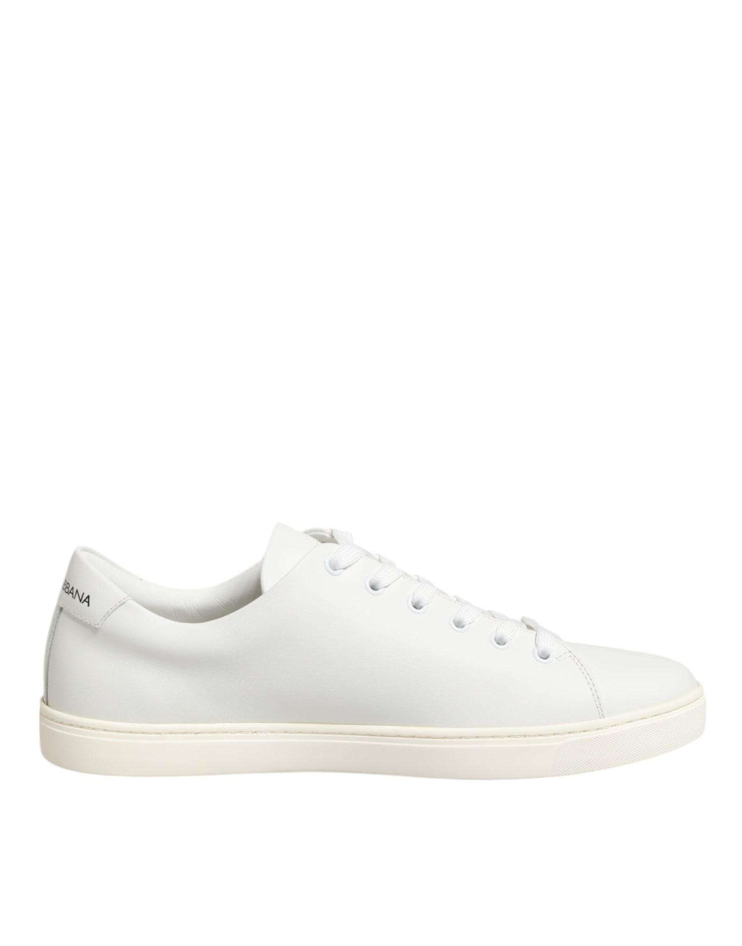 Dolce & Gabbana White Leather Sacred Heart Sneakers
