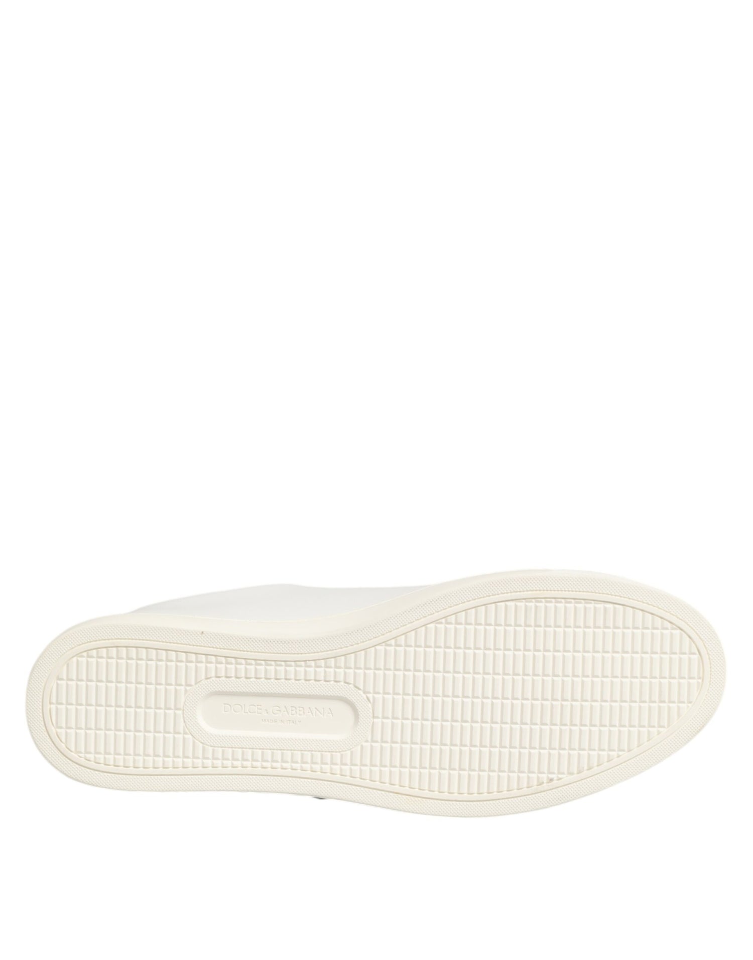 Dolce & Gabbana White Leather Sacred Heart Sneakers