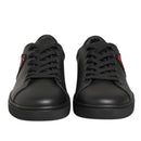 Dolce & Gabbana Black Crystal Heart Sneakers