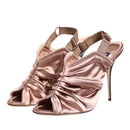 Dolce & Gabbana Bronze Satin Slingback Heels
