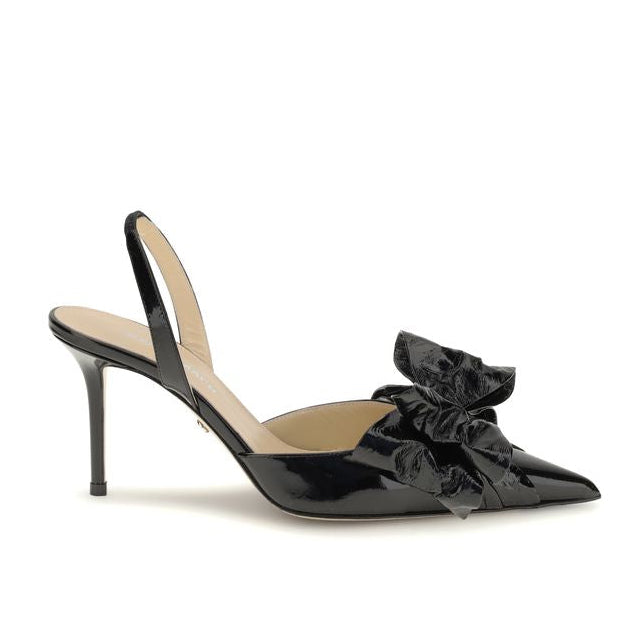 MACH & MACH ''LE CADEAU'' Black Leather Slingbacks