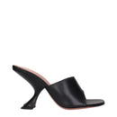 Amina Muaddi Black Stiletto Sandals