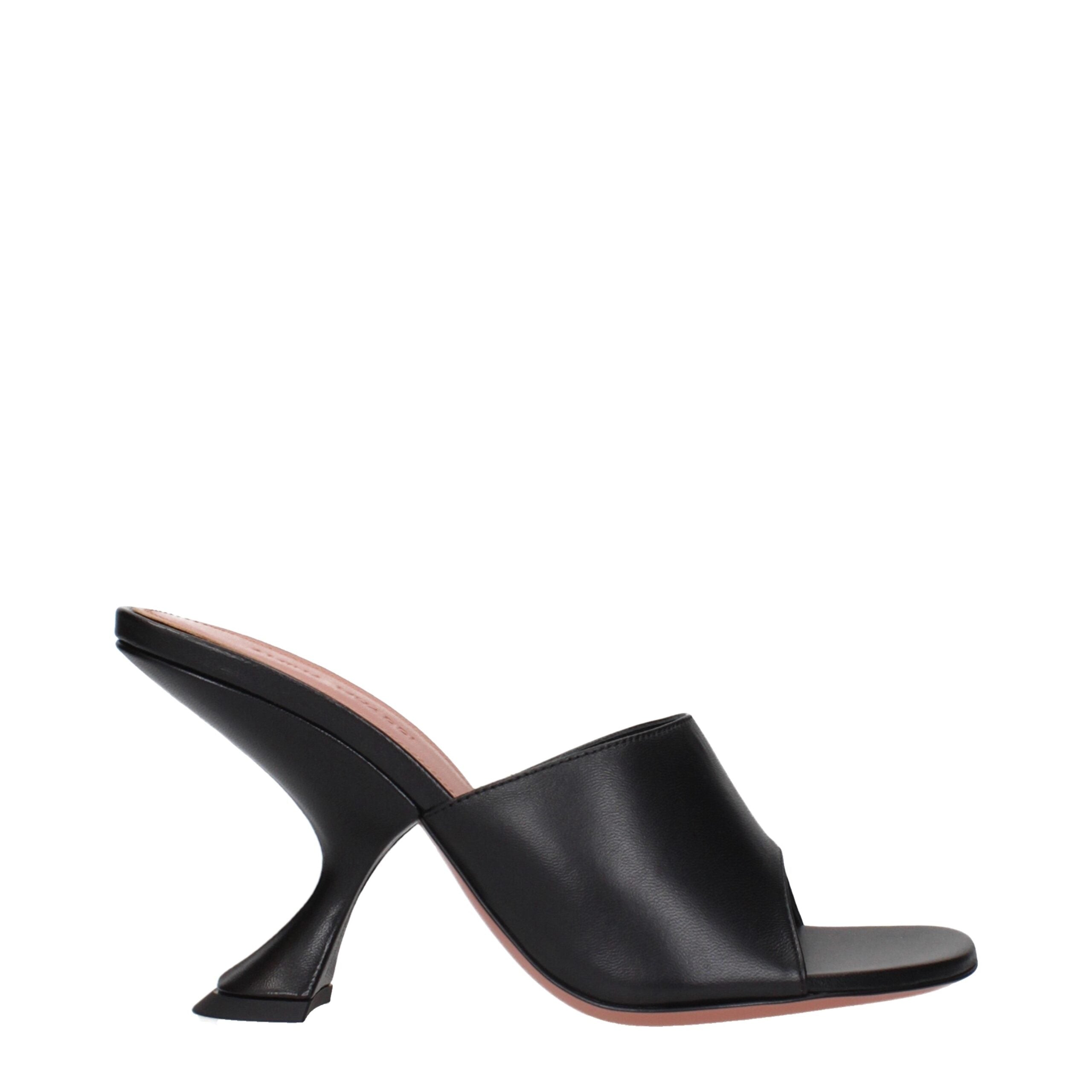 Amina Muaddi Black Stiletto Sandals