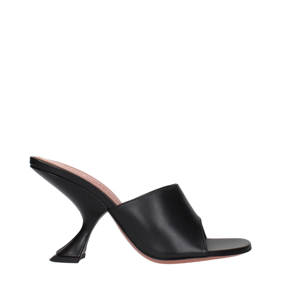 Amina Muaddi Black Stiletto Sandals