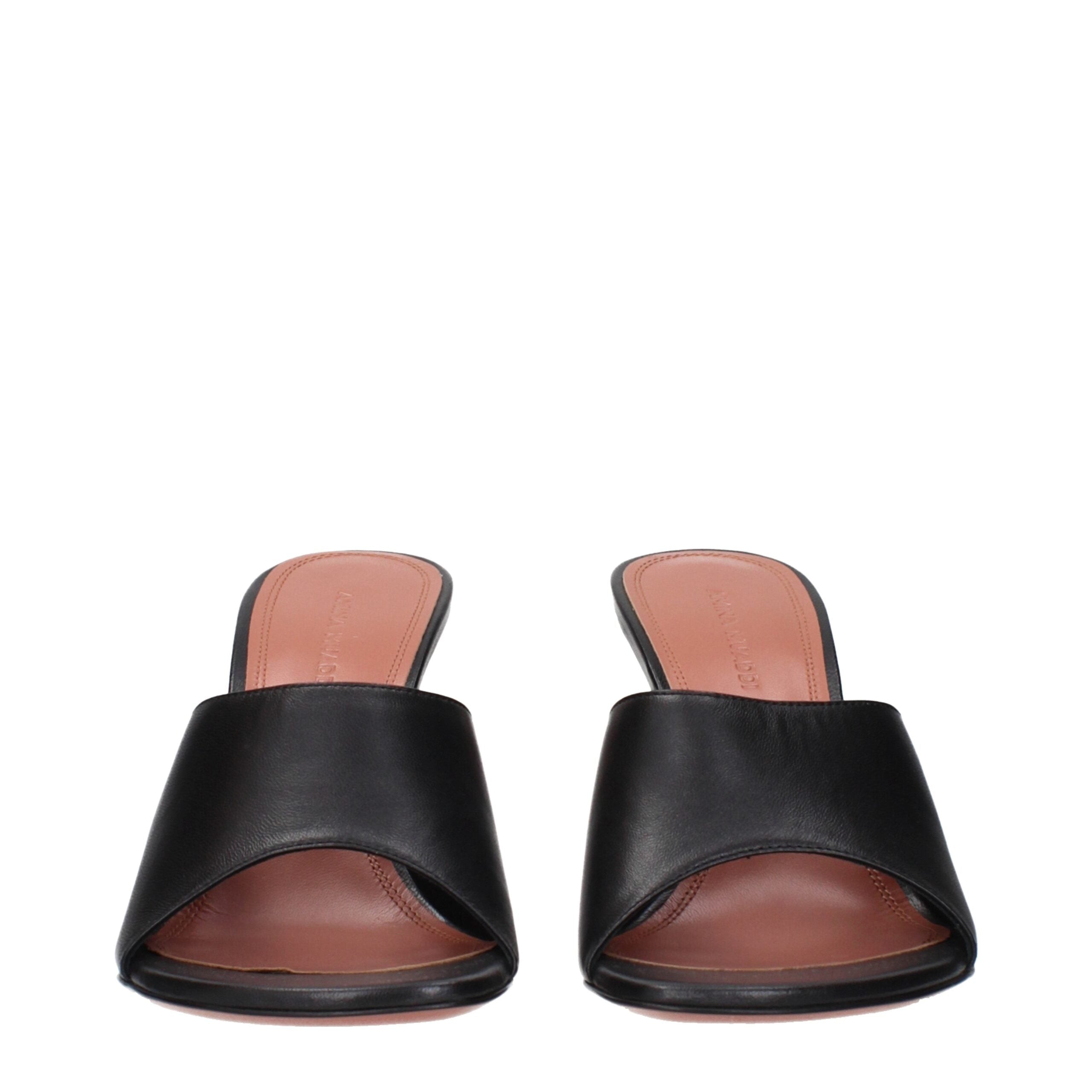 Amina Muaddi Black Stiletto Sandals