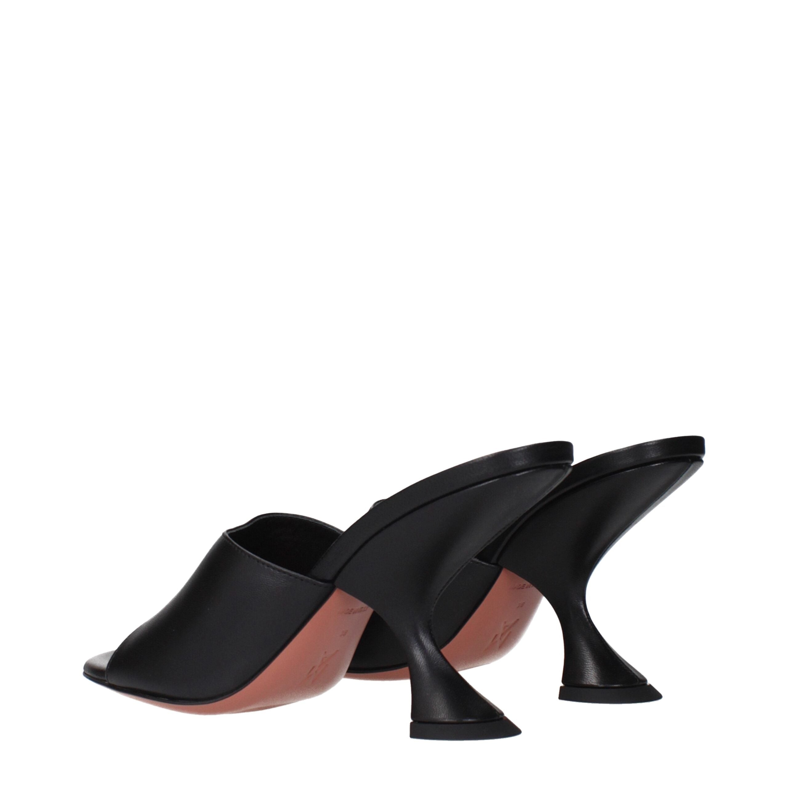 Amina Muaddi Black Stiletto Sandals