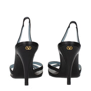 Valentino Garavani Black Leather High Heel Pumps