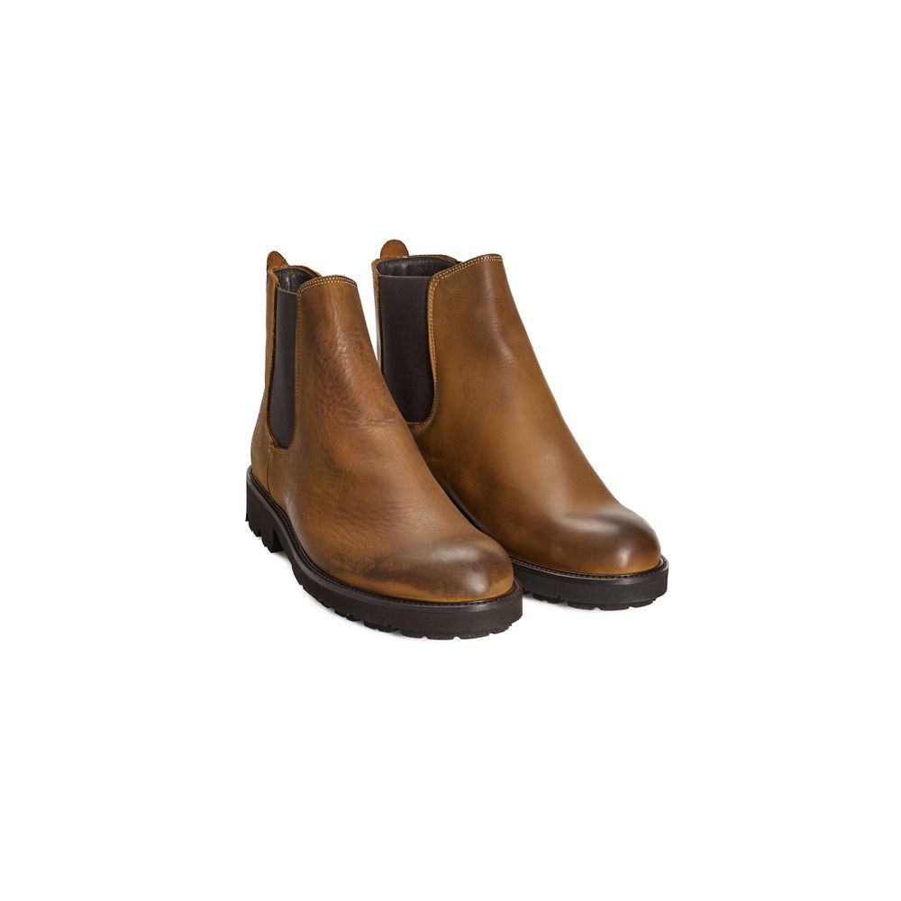 Roberto Pepe Luxury Brown Calfskin Men Boot