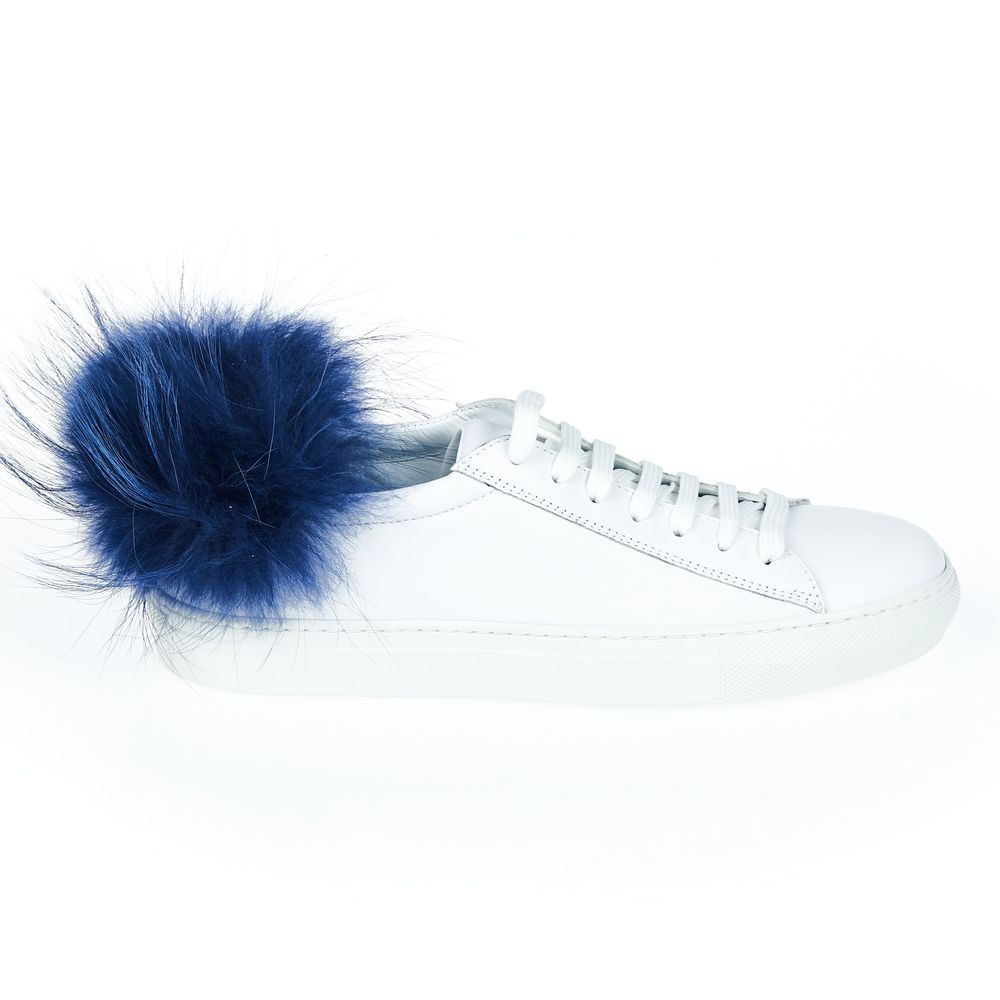 Mr&Mrs Italy White Sneaker Blue Ponpon
