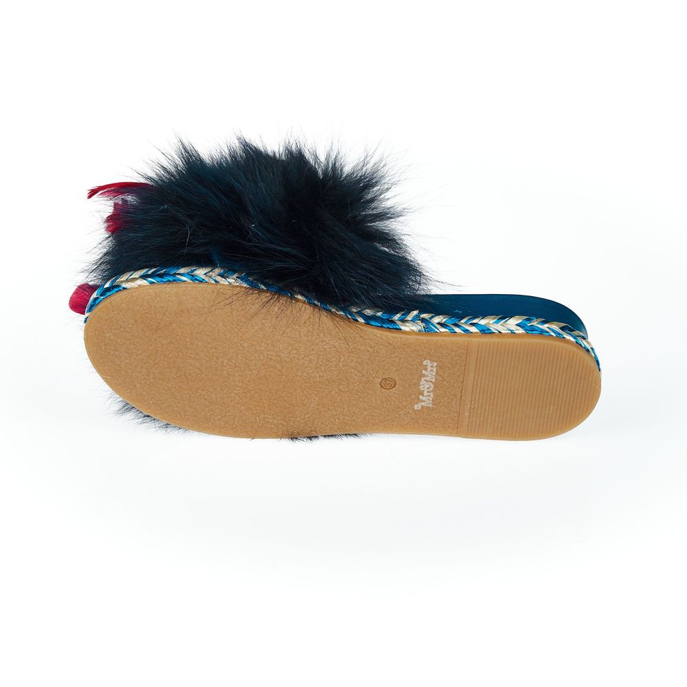 Mr&Mrs Italy Blue Lamb Leather Women Sandal