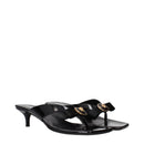 Versace Black Leather Stiletto Sandals