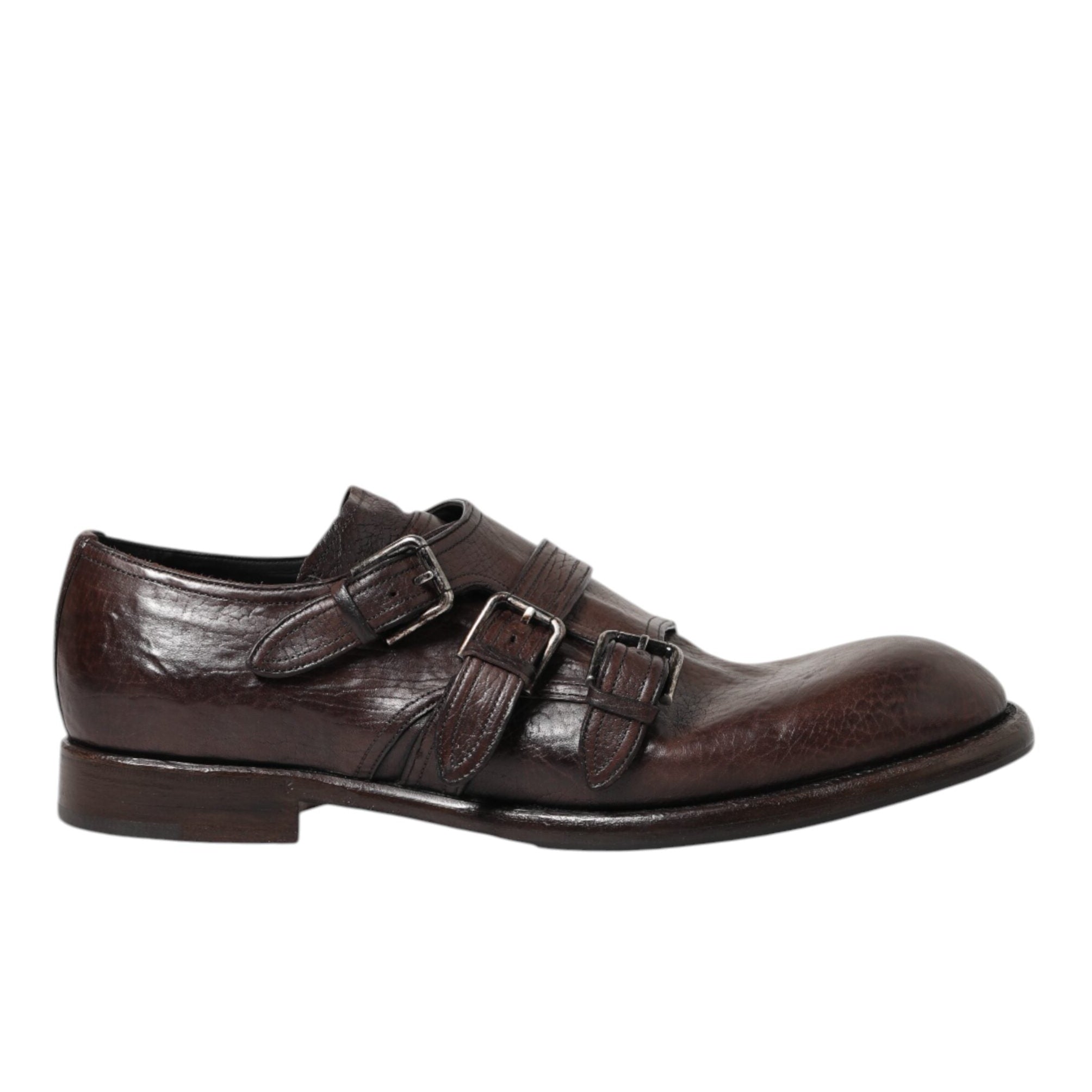 Dolce & Gabbana Brown Monk Strap Derby Shoes