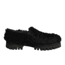 Dolce & Gabbana Black Fur Men's Slippers