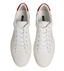 Dolce & Gabbana White & Red Low Top Sneakers
