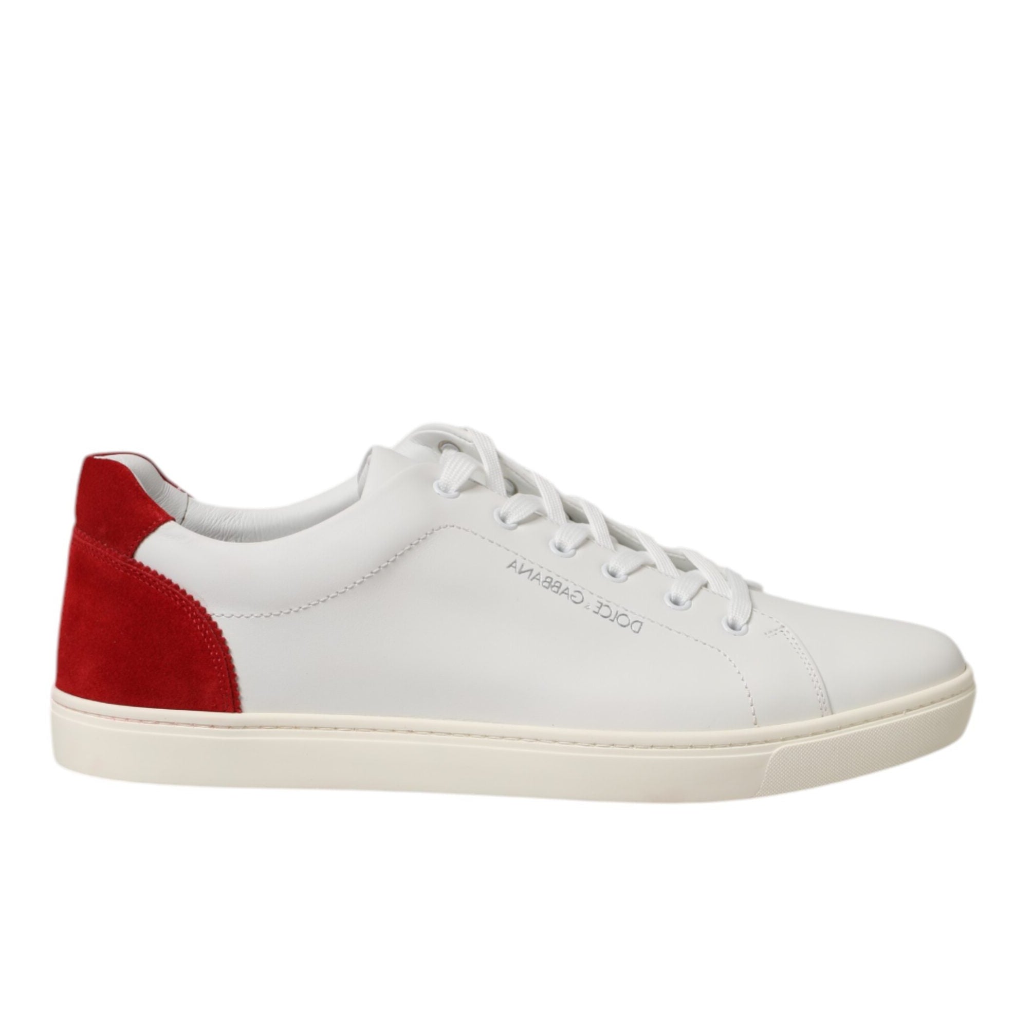 Dolce & Gabbana White & Red Low Top Sneakers