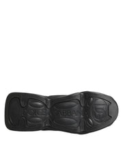 Dolce & Gabbana Black Lace Up Wave Low Top Men Sneaker Shoes