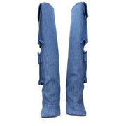 The Attico Light Blue Fabric Boots