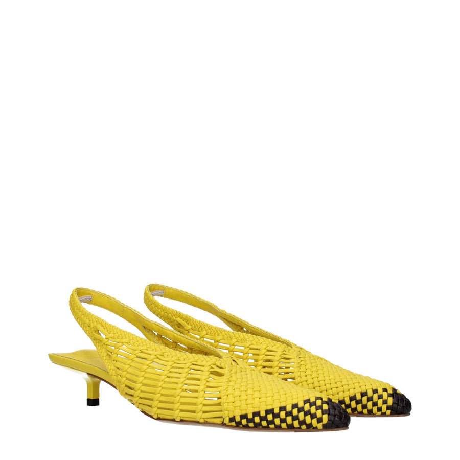 Jacquemus Yellow Leather Flat Sandals
