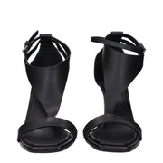 Max Mara Black Leather Stiletto Heel Sandals