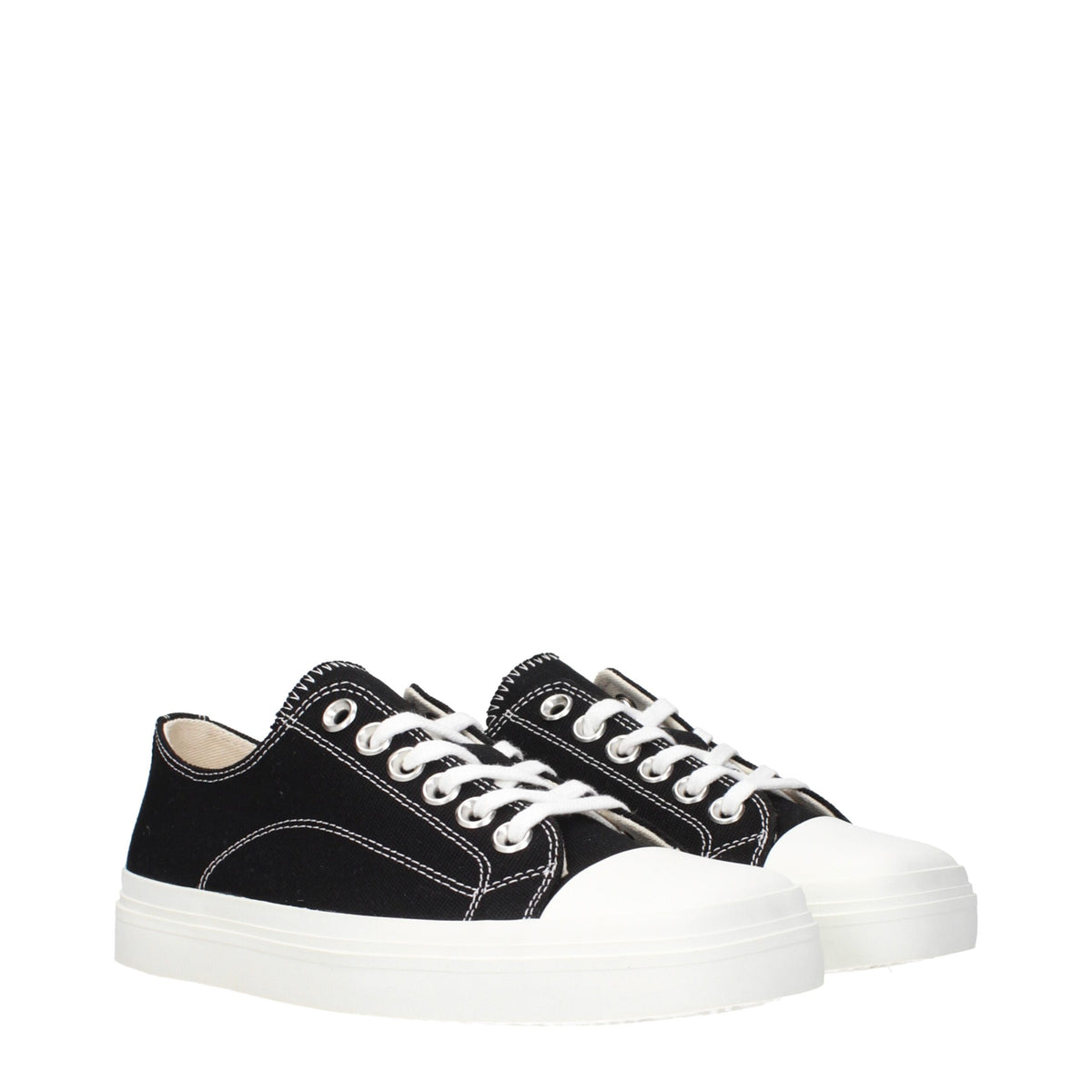 Moschino Black Fabric Low Top Sneakers