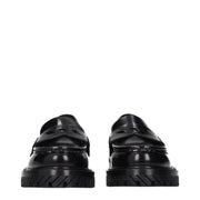 Off-White Black Leather Slip-On Loafers