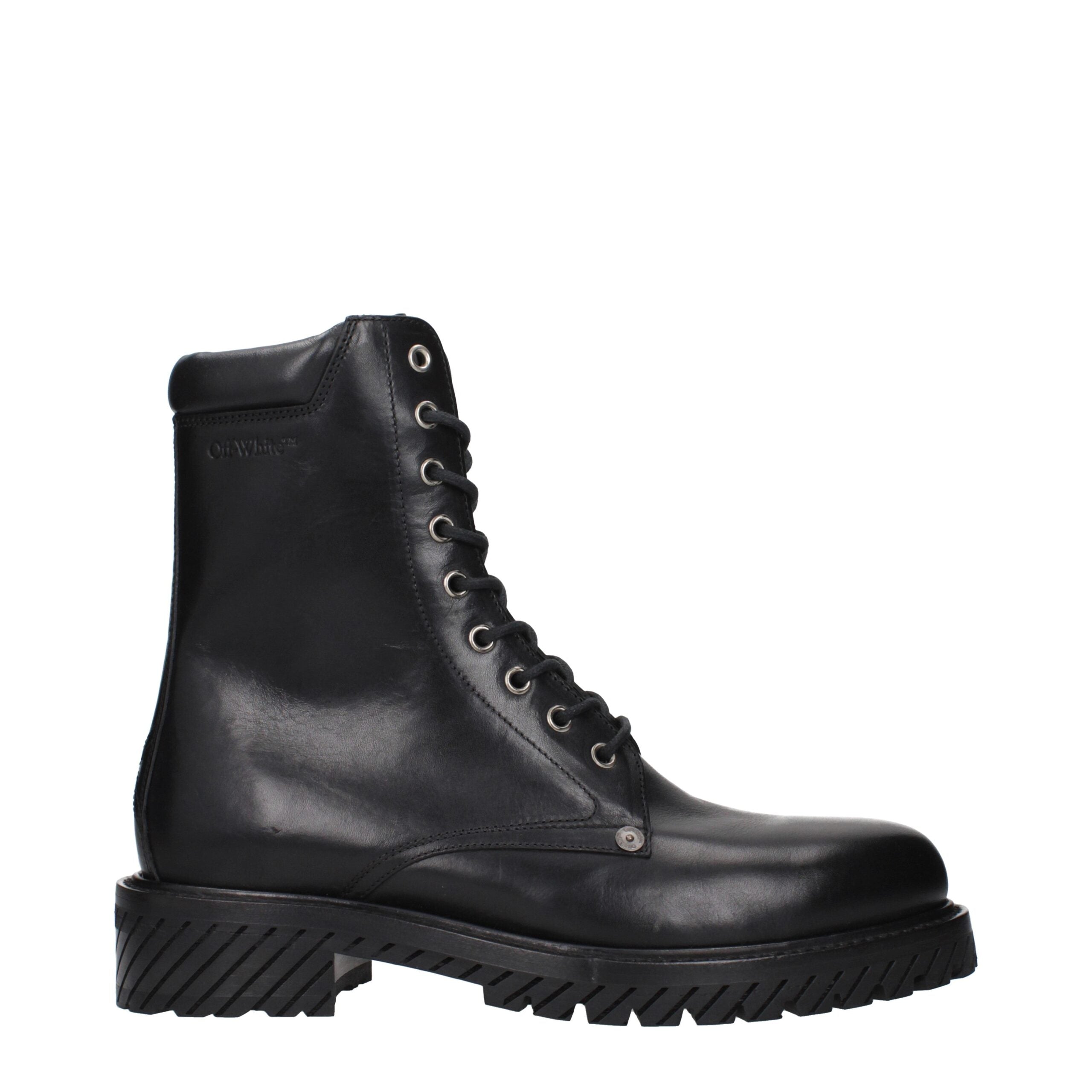 Off-White Black Leather Boots