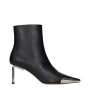 Off-White Black Leather Ankle Boots