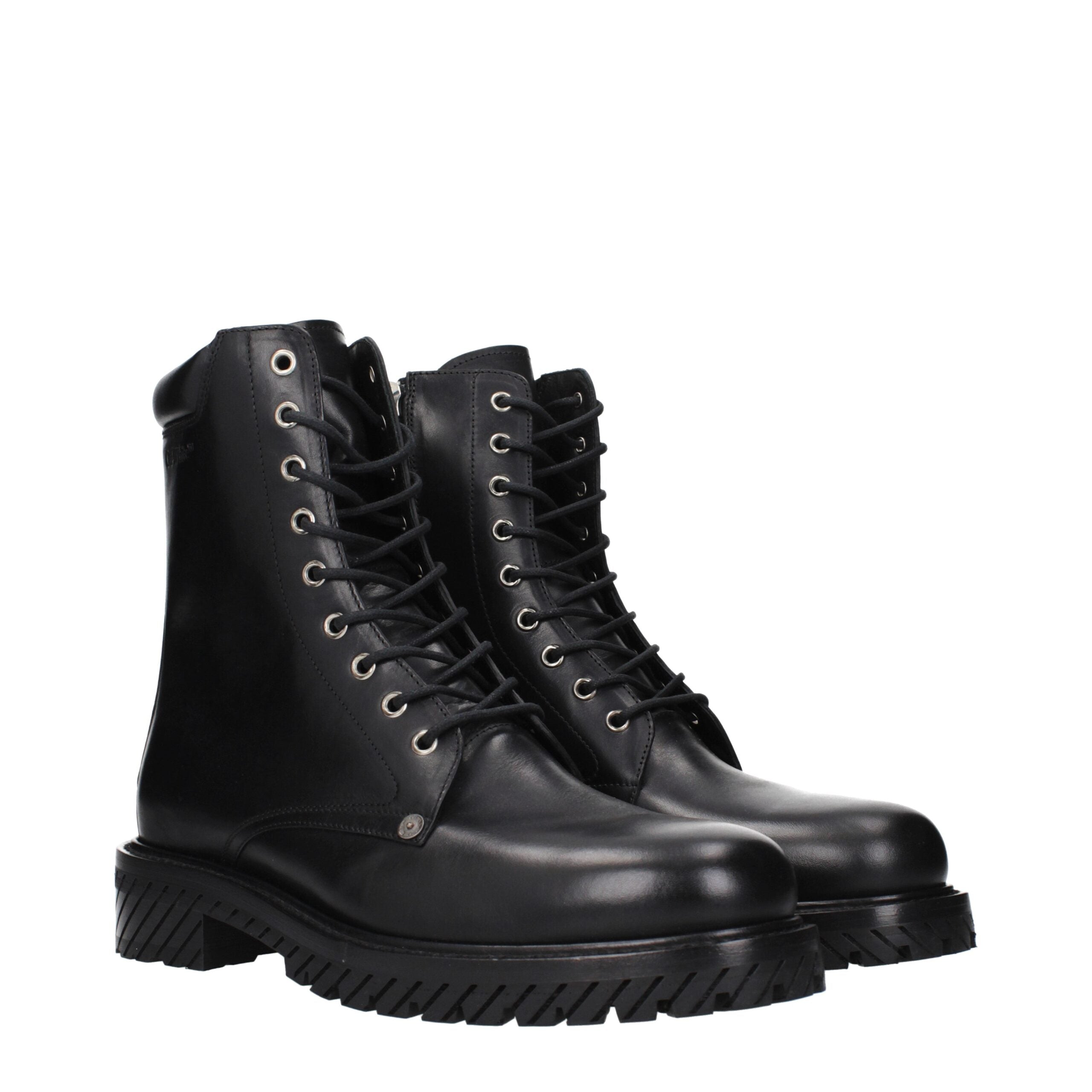 Off-White Black Leather Boots