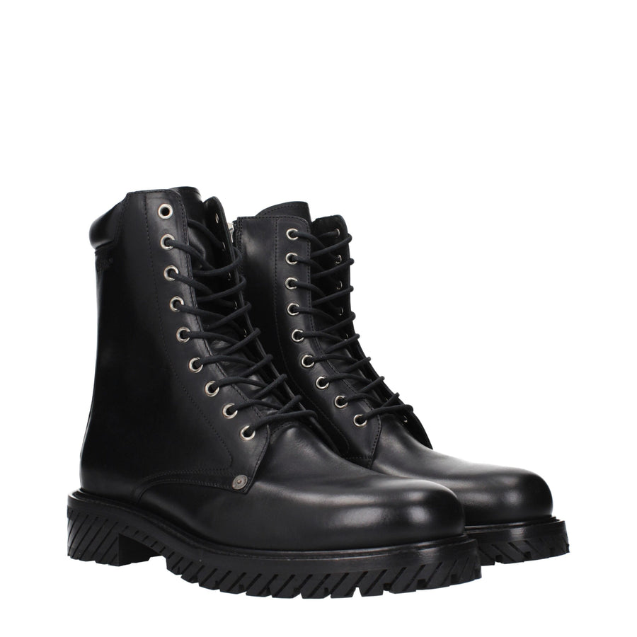 Off-White Black Leather Boots