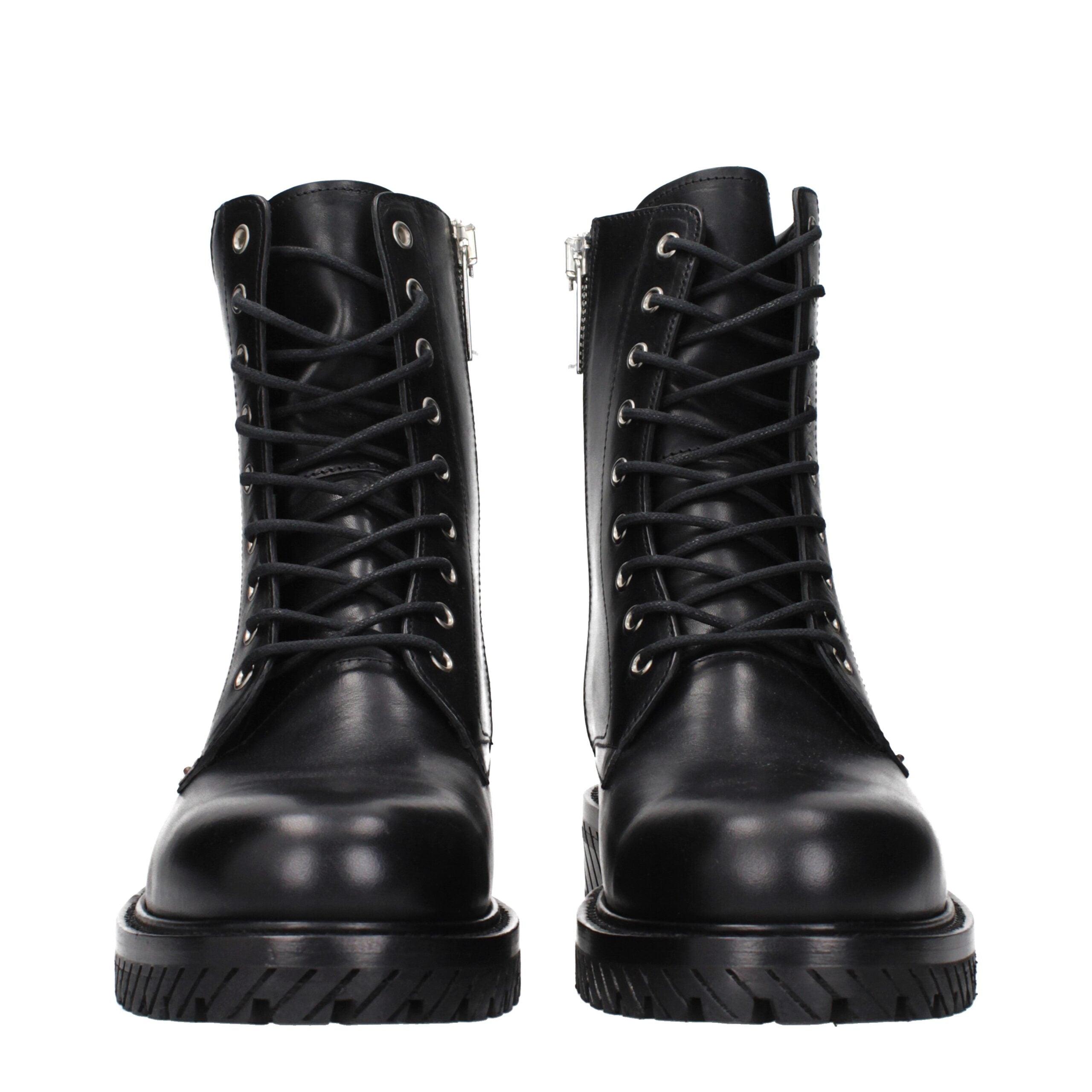 Off-White Black Leather Boots