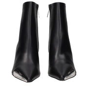 Off-White Black Leather Ankle Boots