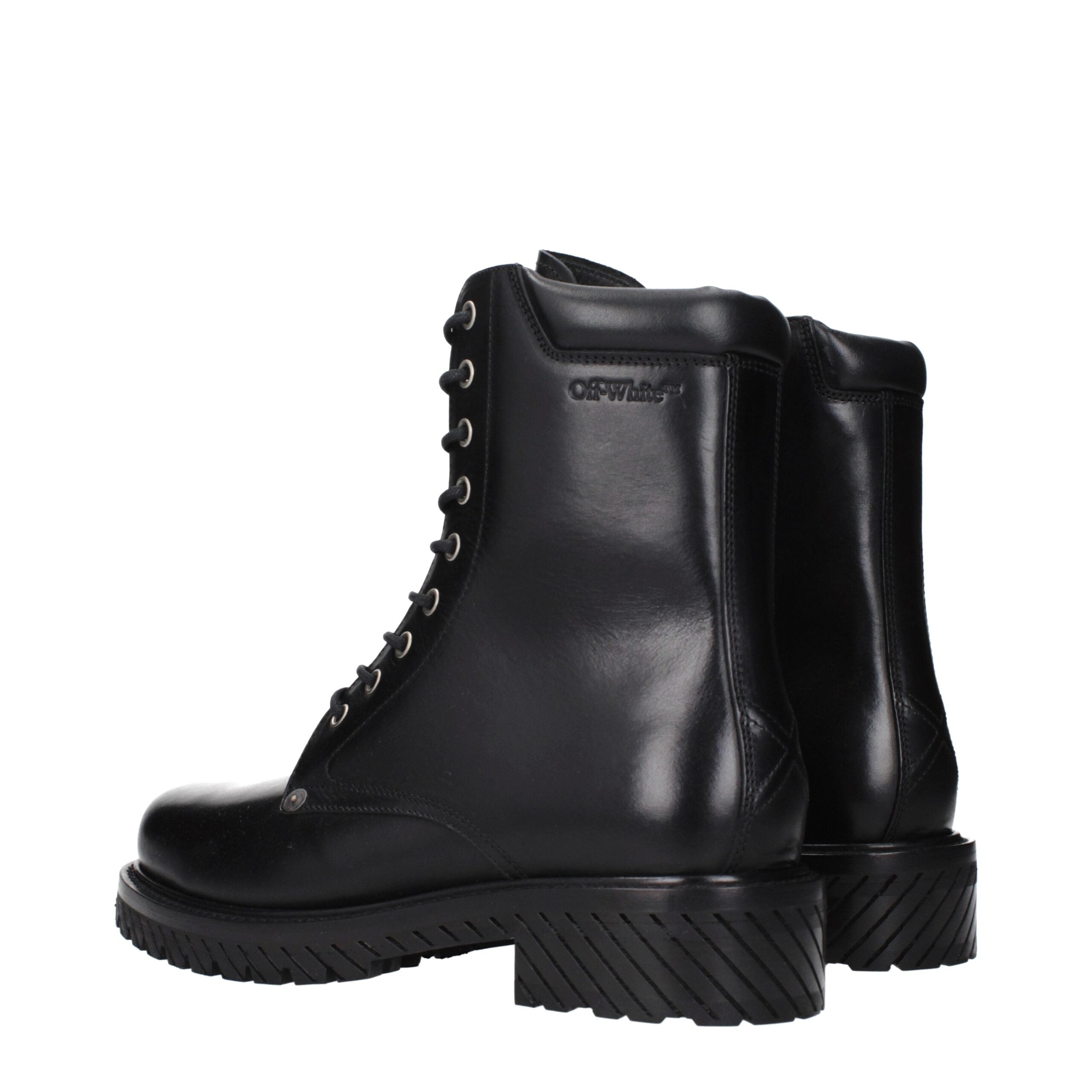 Off-White Black Leather Boots