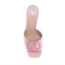 Valentino Garavani Vlogo Pink Patent slide Sandals