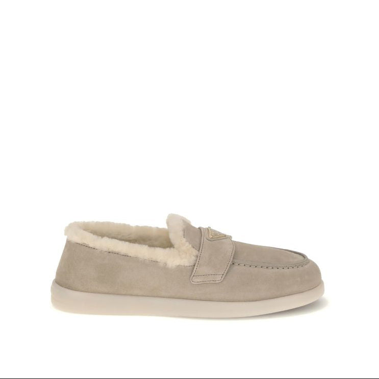 Prada Beige Loafer Shoes