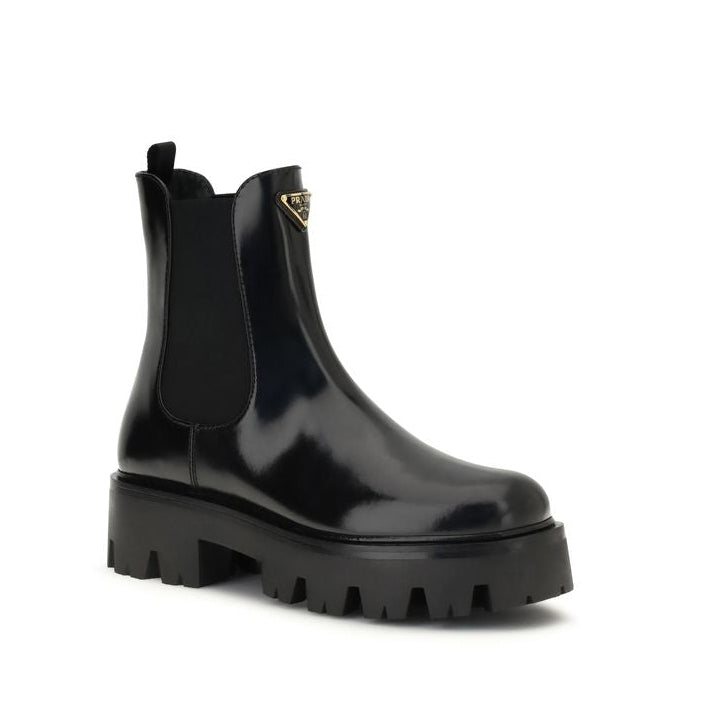 Prada Brushed leather Ankle Boots